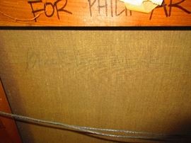 Detail of “Black Mask” by Paul McPhil, 1995, or oil on canvas, 29” x 24”