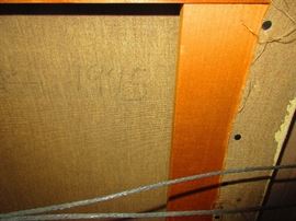 Detail of “Black Mask” by Paul McPhil, 1995, or oil on canvas, 29” x 24”