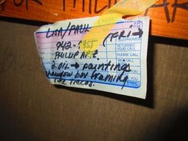 Detail of “Black Mask” by Paul McPhil, 1995, or oil on canvas, 29” x 24”