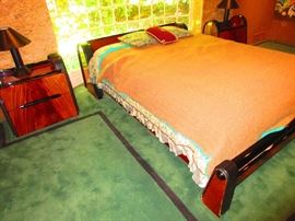 Giorgio Art Deco-style nightstand & platform bedframe