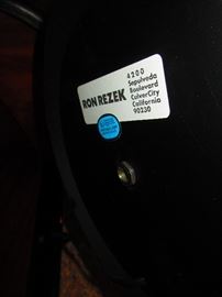 Detail of vintage Ron Rezek Memphis-style table lamps