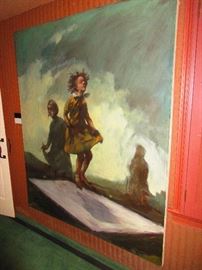 “Trampoline” by Ian Phillips, 1995, oil on canvas, 72“ x 60“