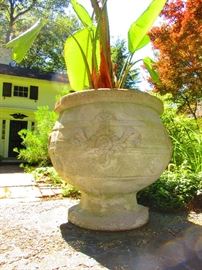 Of of a Pair of Cast Concrete Planters