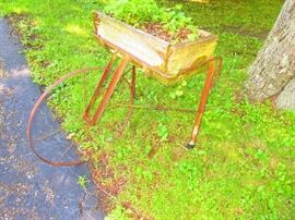 Iron and Wood Flower Cart