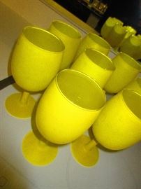 Group of lemon-yellow goblets