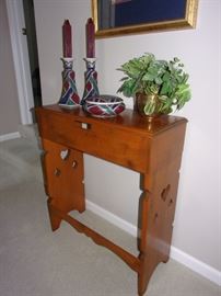 Adorable wood hallway table.