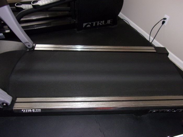 TRUE 550 S.O.F.T. Select Treadmill Motor: 3.0 HP continuous motor
Speed: 0 to 12 mph
User Weight Capacity: 400 lbs
Incline: 0 to 15%
Warranty: lifetime on frames, 10 years for motor and all other parts and 1 year for labor.
Belt Size: 60"L x 22"W
Features: 
• 10 x 28 LED Tri-color Dot Matrix Console
• 16 Character Alpha Numeric Message Center
• True Touch Technology
• 4 preset programs with 9 levels of intensity
• 3 customizable programs
• Manual S.O.F.T. Select
• 4 Express Command Keys
• Numeric Keypad