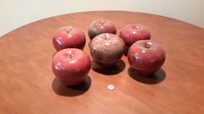 Heavy ceramic apples.