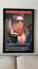 Framed Terminator poster. Frame is approx 30"x42".
