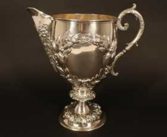 19th Century Sterling Silver Victorian Pitcher, Stephen Smith, London, England, 1877