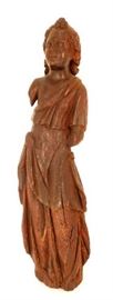 An Italian carved wood Figure of a Male Saint, 16th c. or earlier