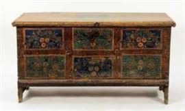 Continental Paint Decorated Storage Chest