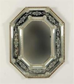 Octagonal Venetian Glass Mirror