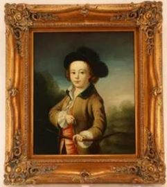 G. Serrure 20th century, Portrait of a Young Archer, Oil on Canvas