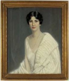 Harry Solon, American, 1873 - 1958, Portrait of a Woman in Ermine and Silk, pastel, signed and dated 1931 upper left
