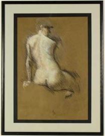Sergei Poliakov, Russian, possibly b. 1956, Nude, pastel, inscribed verso "Sergei Poliakov Moscow, USSR"
