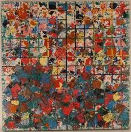 Vincent Mastracco, American,1941-2001, Abstract painting, mixed media with paint
