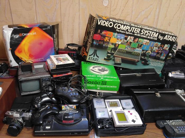 atari, Sega Dreamcast, and Sega genesis; Many other electronics, camera, etc.