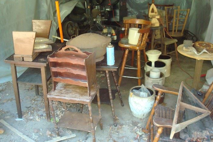 Crocks, antique & vintage furniture.