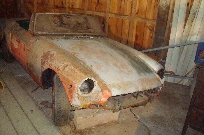 1974 MGB four cylinder in the rough but with lots of new parts included. Will have to be towed away.