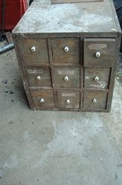 Antique set of drawers needing refinishing.