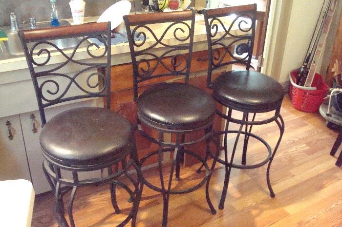 Three bar stools. 