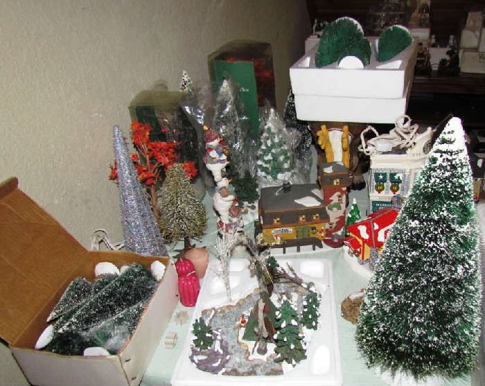 more than 200 Department 56 pieces, complete villages and accessories