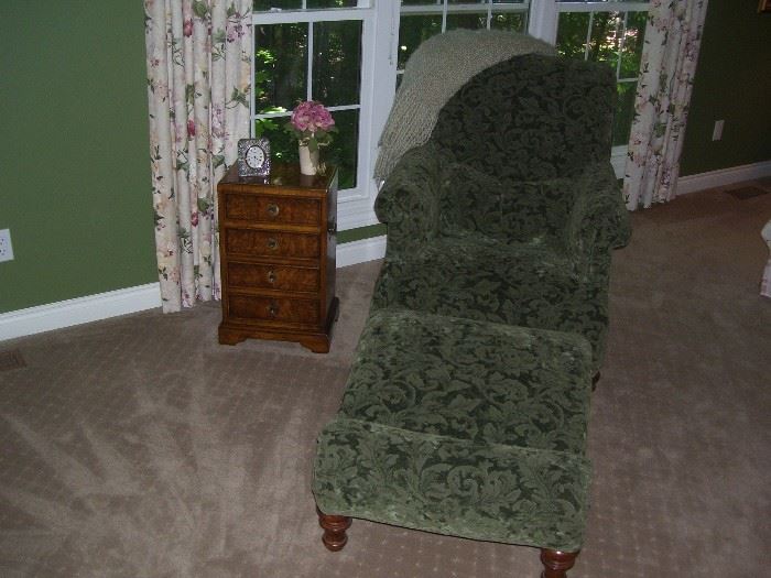 Come stretch out in this chair and ottoman.