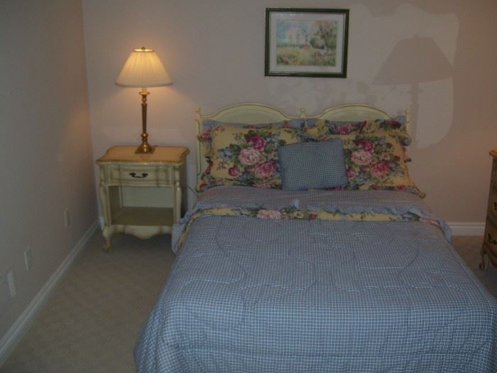 Full size bed  and night stand in timeless french Provincial.
