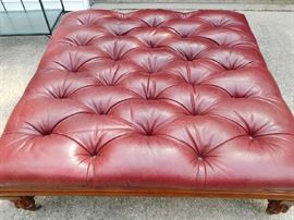 HENREDON OVERSIZED LEATHER OTTOMAN