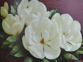 WATERLILY PRINT IN HUGE ORNATE FRAME