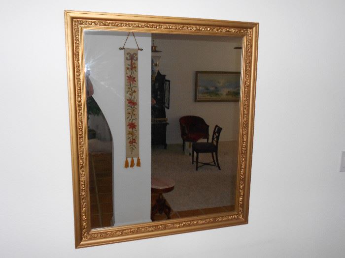 Mirror With Gold Trim