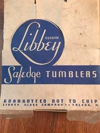 vintage Libby tumblers (gold rim)