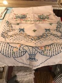 vintage hand stitched linens