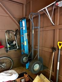 HAND CART AND STEP LADDER