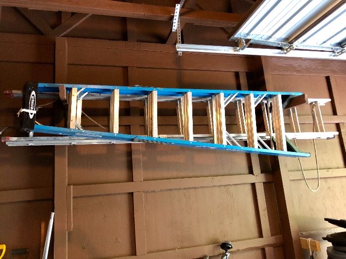 EXTENSION LADDER AND TALL STEP LADDER