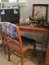 sewing table & chair