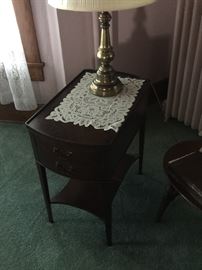 A pair of 2 drawer side tables
