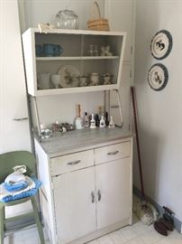 Metal kitchen storage hutch