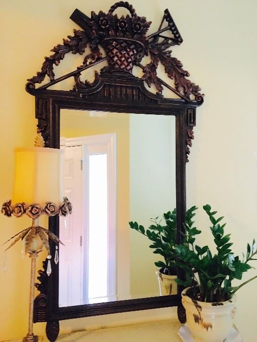  
Ornate French Country Style Mirror, 33"W x 57"H