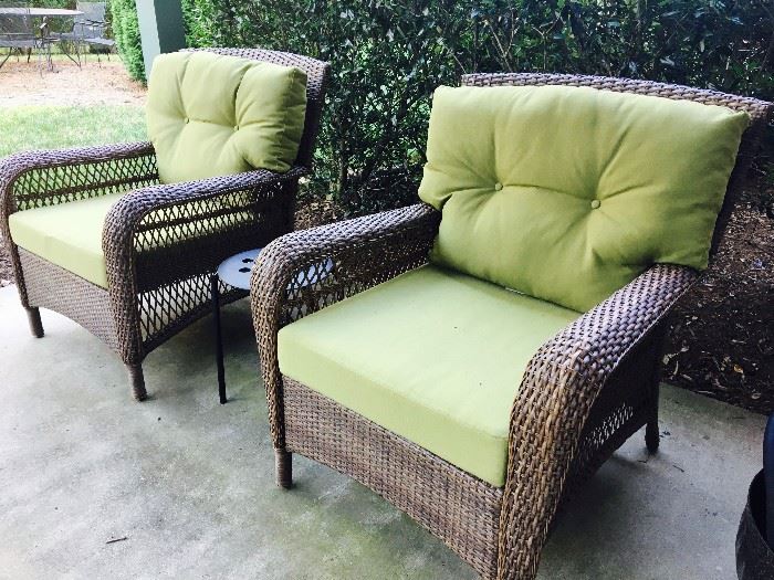 Martha Steward Patio Set with two chairs, settee, table and cushions, like new!