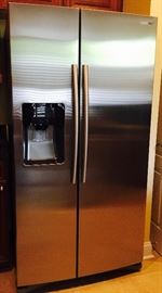 2016 Samsung Refrigerator, stainless steel, side by side, like new! 70"H x 36"W x 32"D