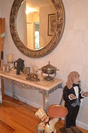 Entrance Table and Round Mirror