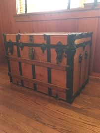 Late Victorian flat top trunk