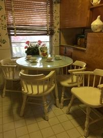 white wood kitchen table & chairs