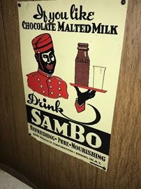 Tin Sambo Chocolate Milk Sign.