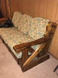 Rustic sofa perfect for a cabin