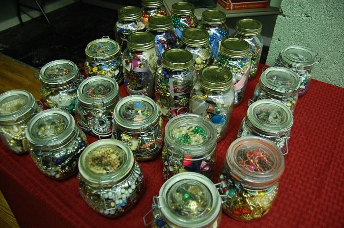 Jars of Jewelry For Crafting