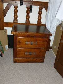 Nightstand w/leather trim