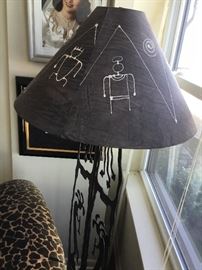Iron carved floor lamp $100